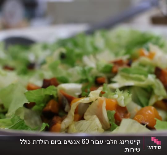 סלט ירקות עם חסה וחתיכות כתומות